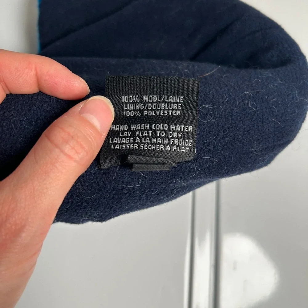 everest designs sherpa earflap blue wool fleece lined youth size 5-12 ‎ knit hat